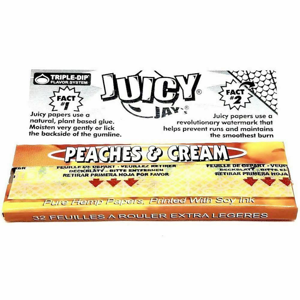 JUICY JAY'S 1 1/4 SIZE PEACH FLAVORED ROLLING PAPERS