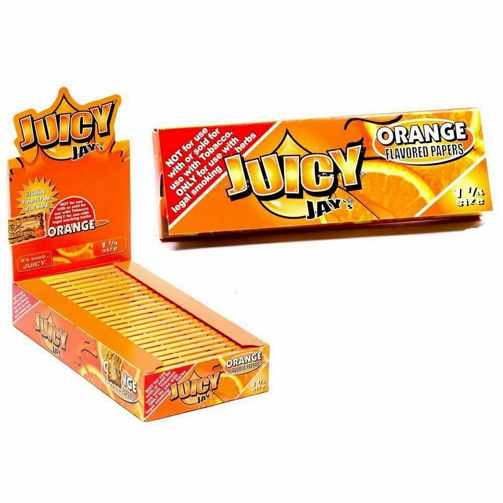 JUICY JAY'S 1 1/4 SIZE ORANGE FLAVORED ROLLING PAPERS