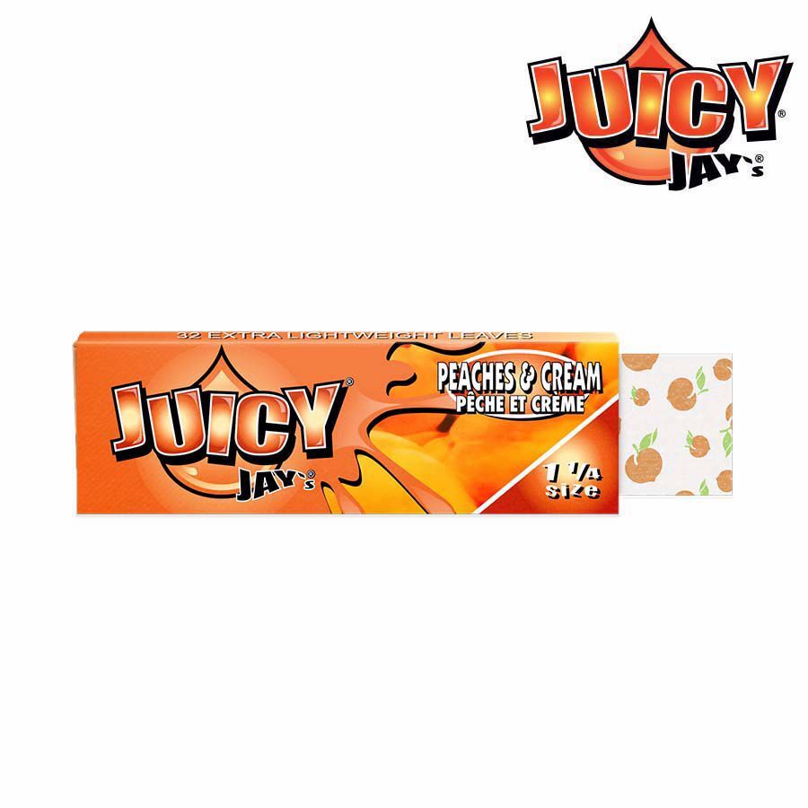 JUICY JAY'S 1 1/4 SIZE PEACH FLAVORED ROLLING PAPERS