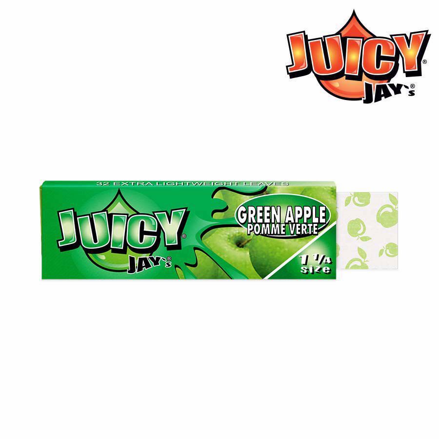 JUICY JAY'S 1 1/4 SIZE GREEN APPLE FLAVORED ROLLING PAPERS