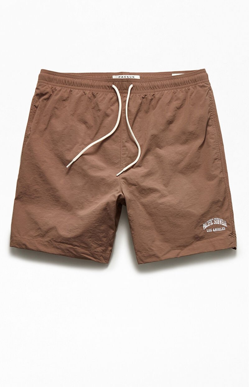 PacSun Collegiate Solid 17" Swim Trunks