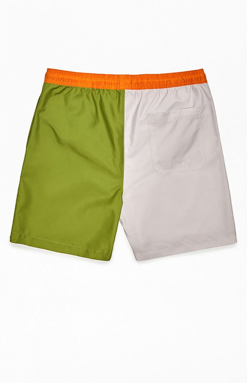 PacSun Recycled Purple Green 15" Swim Trunks