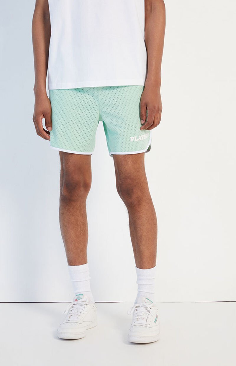 Playboy By PacSun Mesh Scalloped Basketball Shorts
