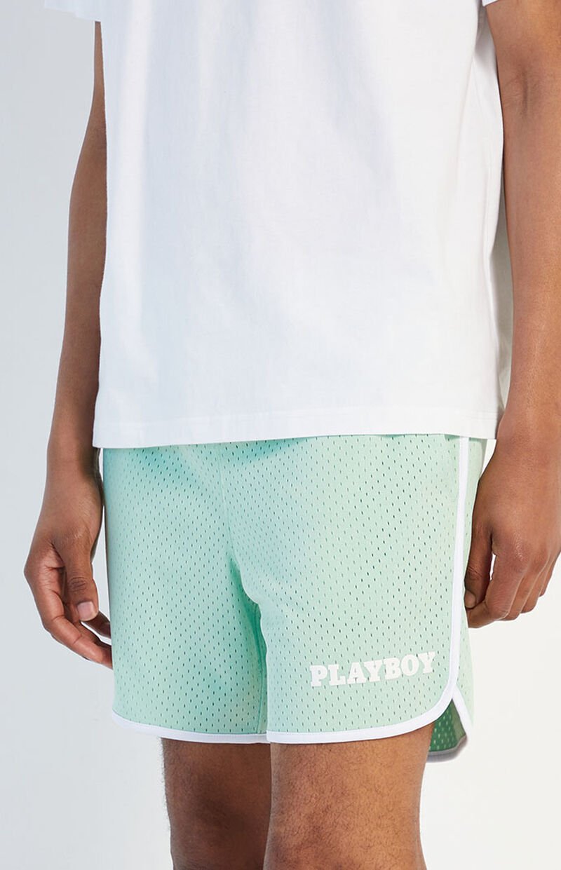 Playboy By PacSun Mesh Scalloped Basketball Shorts