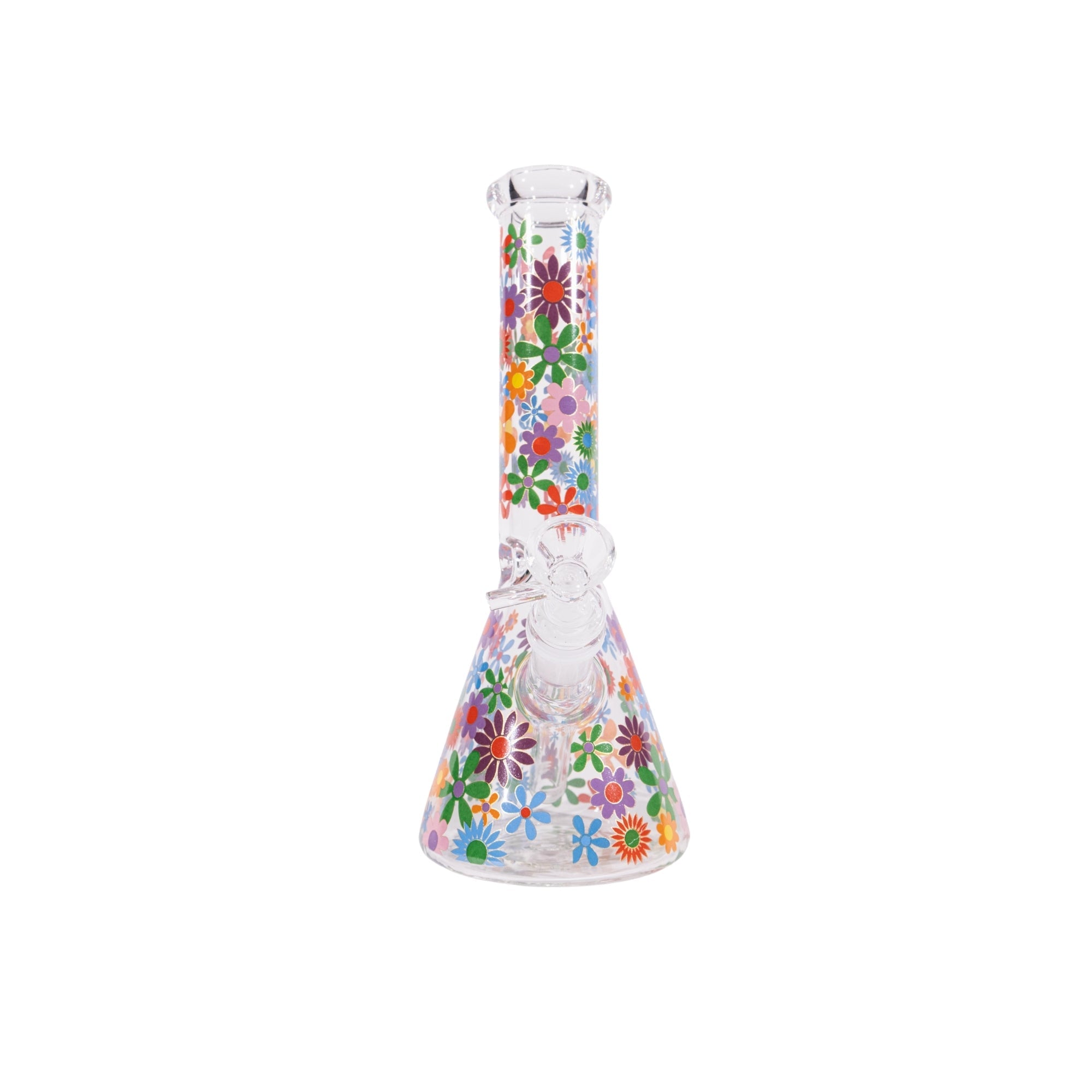 Flowers Beaker Bong 10" – Floral Glass Water Pipe