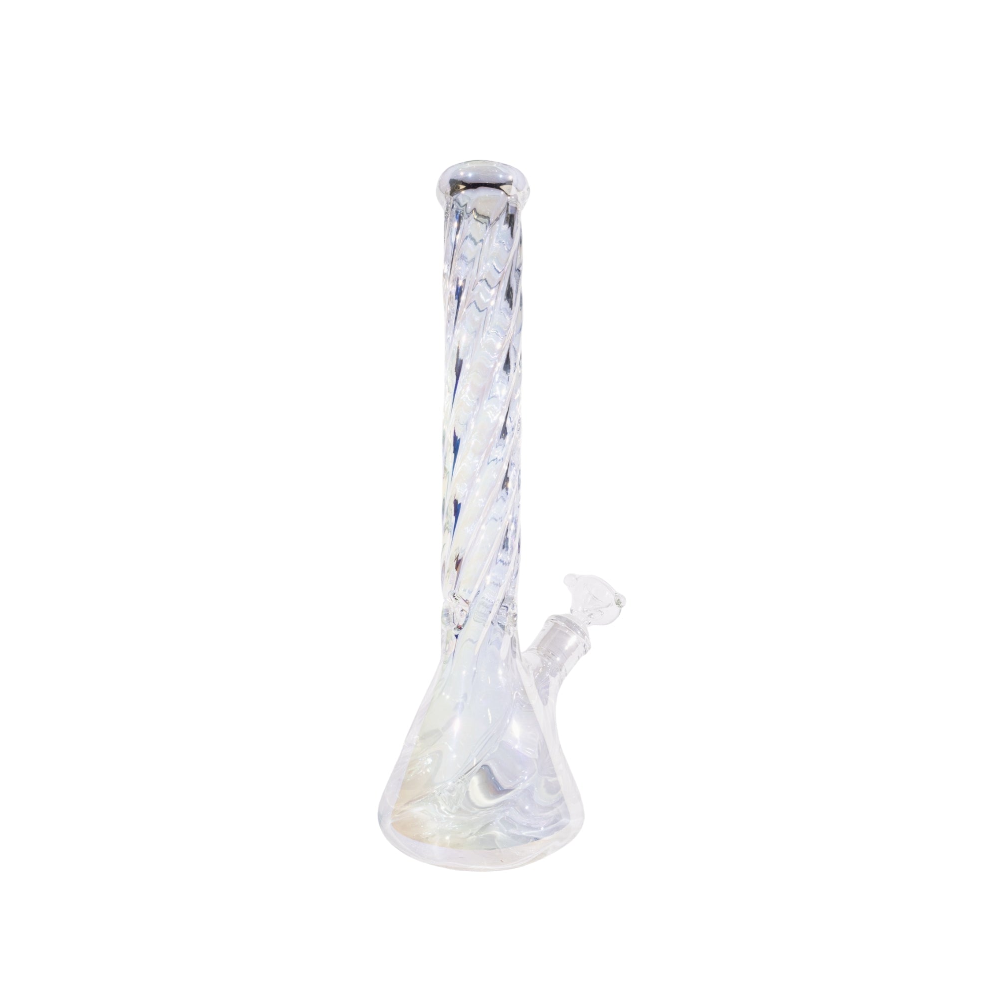 Twisted Neck Holographic Beaker Bong 16 Inch Glass Bong
