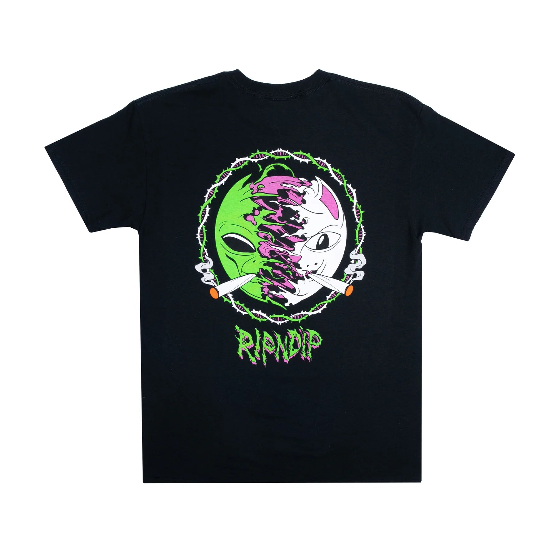 RIPNDIP FACE SPLIT TEE (BLACK)