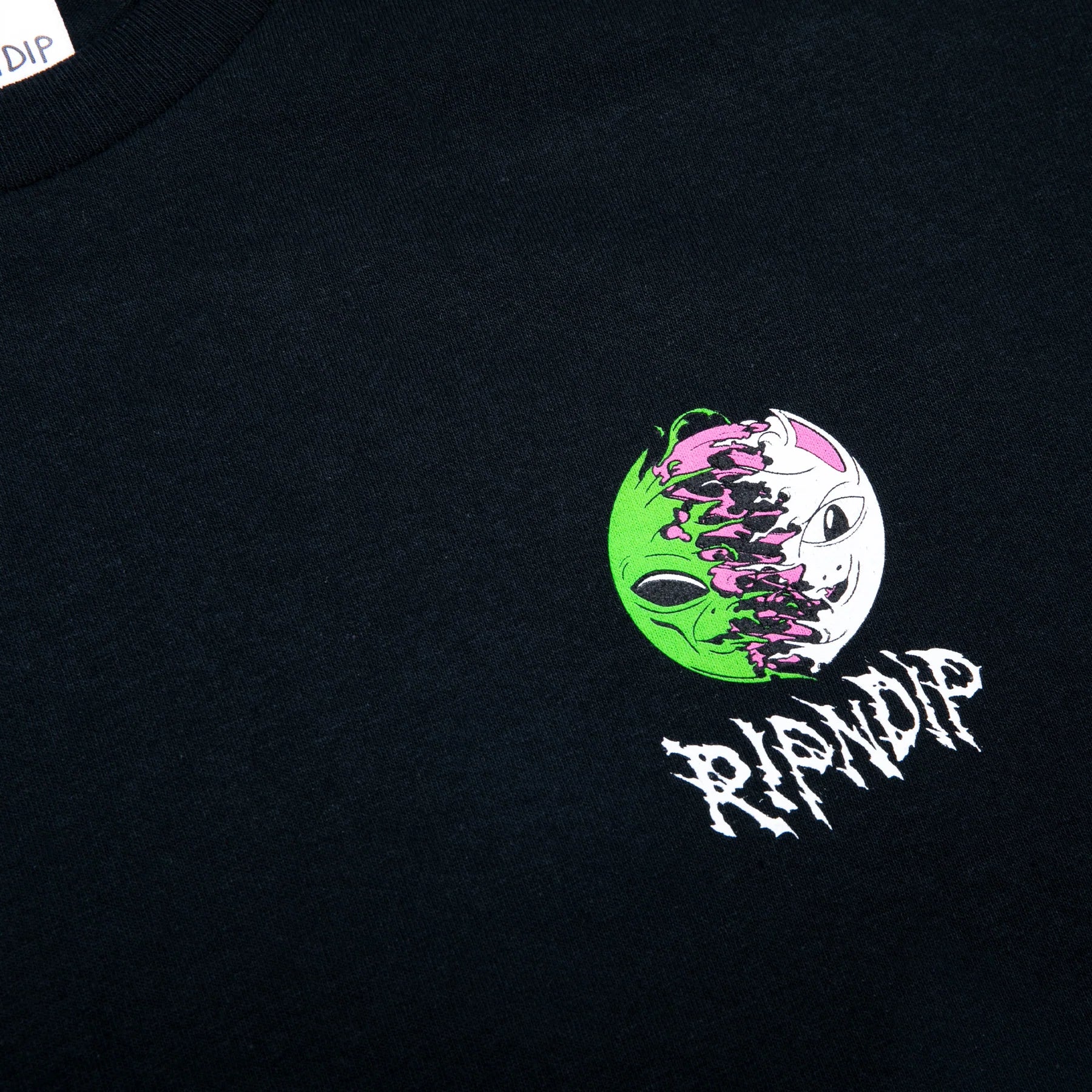 RIPNDIP FACE SPLIT TEE (BLACK)