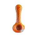 Eyce OraFlex smoking hand pipe in vibrant orange color with unique swirl design and ergonomic shape.