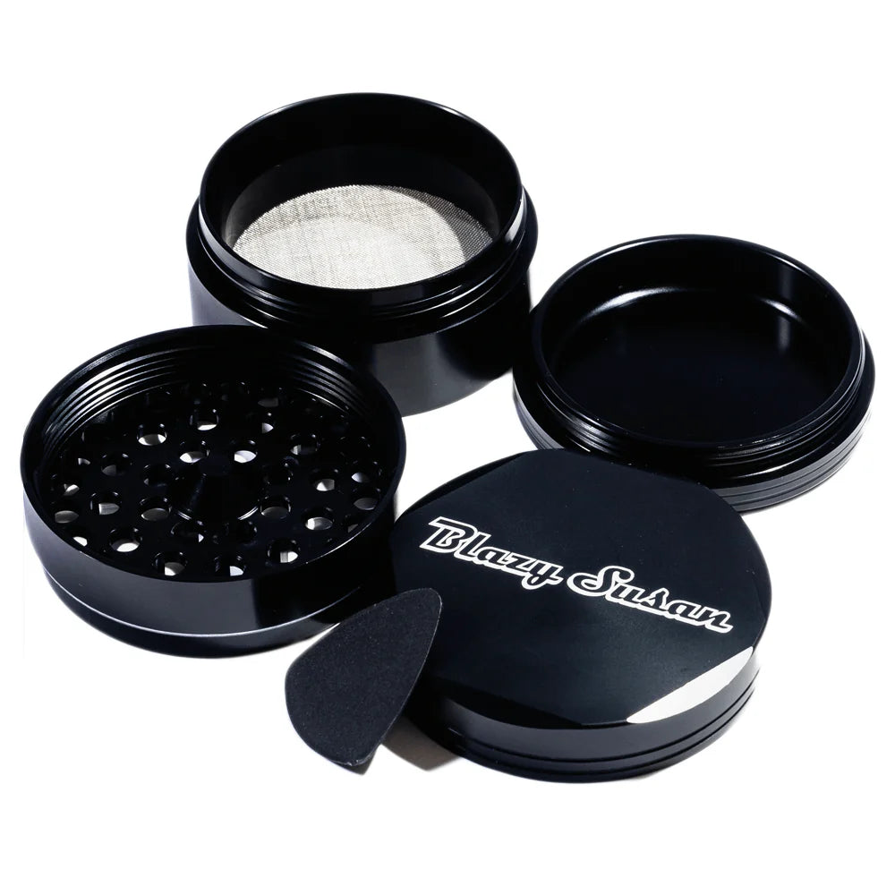 Blazy Susan 4?Piece Aluminum Grinder black
