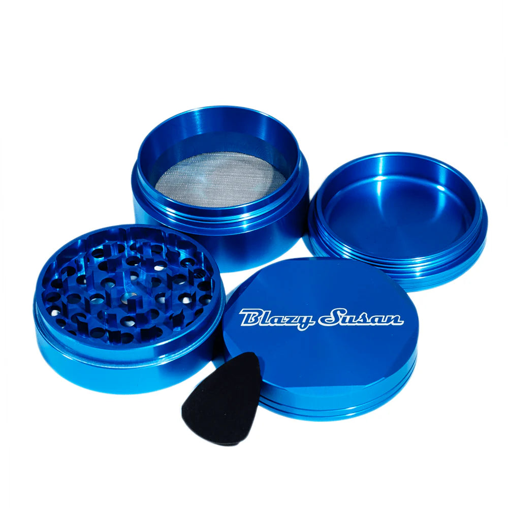 Blazy Susan 4?Piece Aluminum Grinder blue