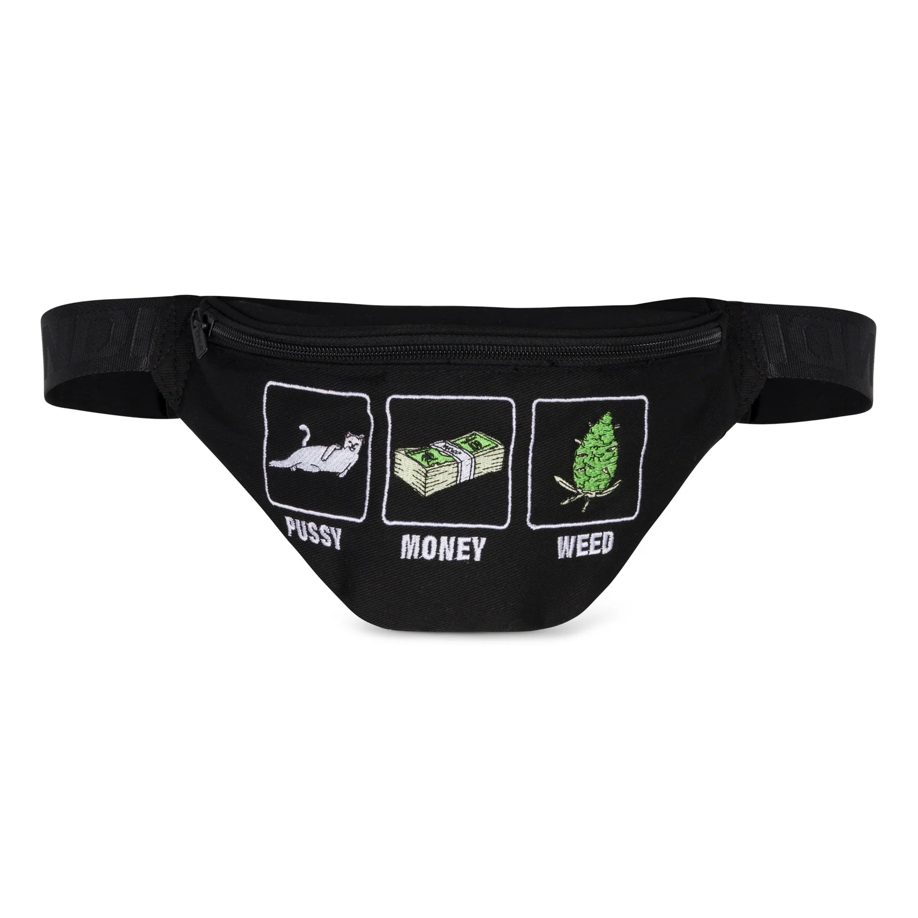 PUSSY MONEY WEED FANNY PACK (BLACK)