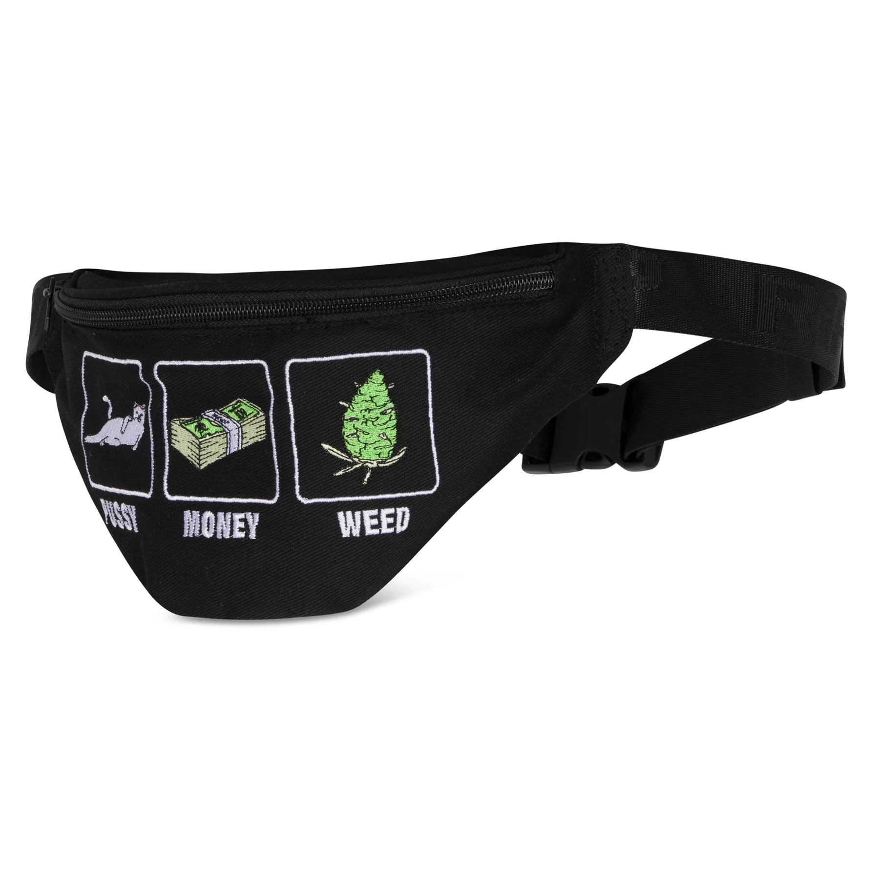 PUSSY MONEY WEED FANNY PACK (BLACK)