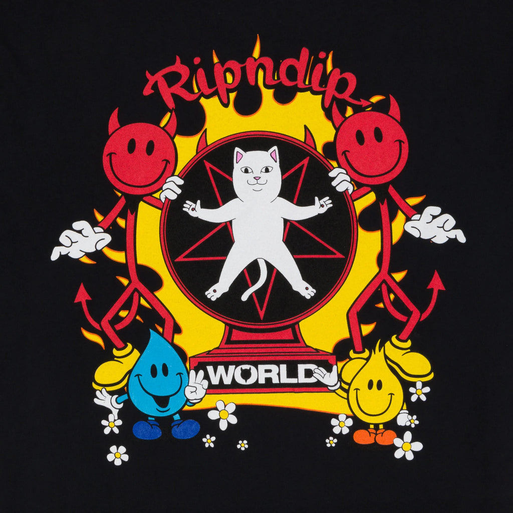 RIPNDIP X WORLD INDUSTRIES  TEE (VINTAGE BLACK)