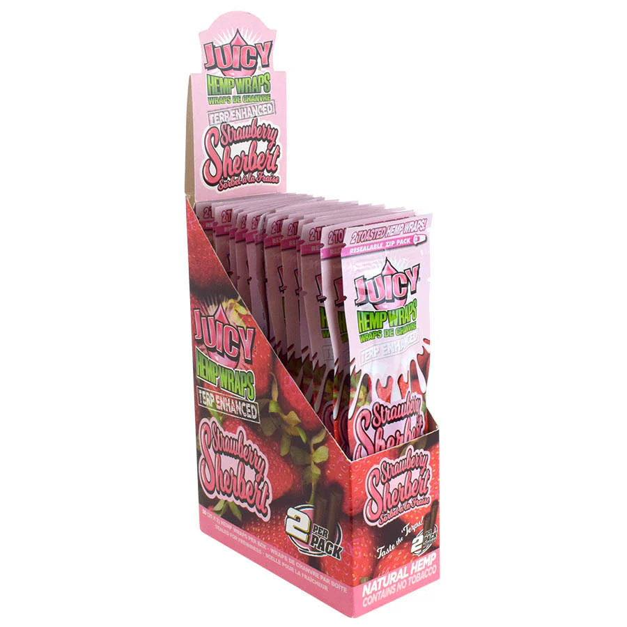 JUICY TERP ENHANCED HEMP WRAPS – STRAWBERRY SHERBERT
