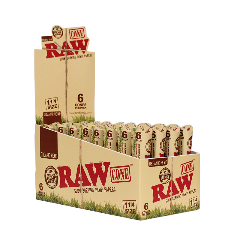 RAW CONES 1/4 ORGANIC HEMP 6unid