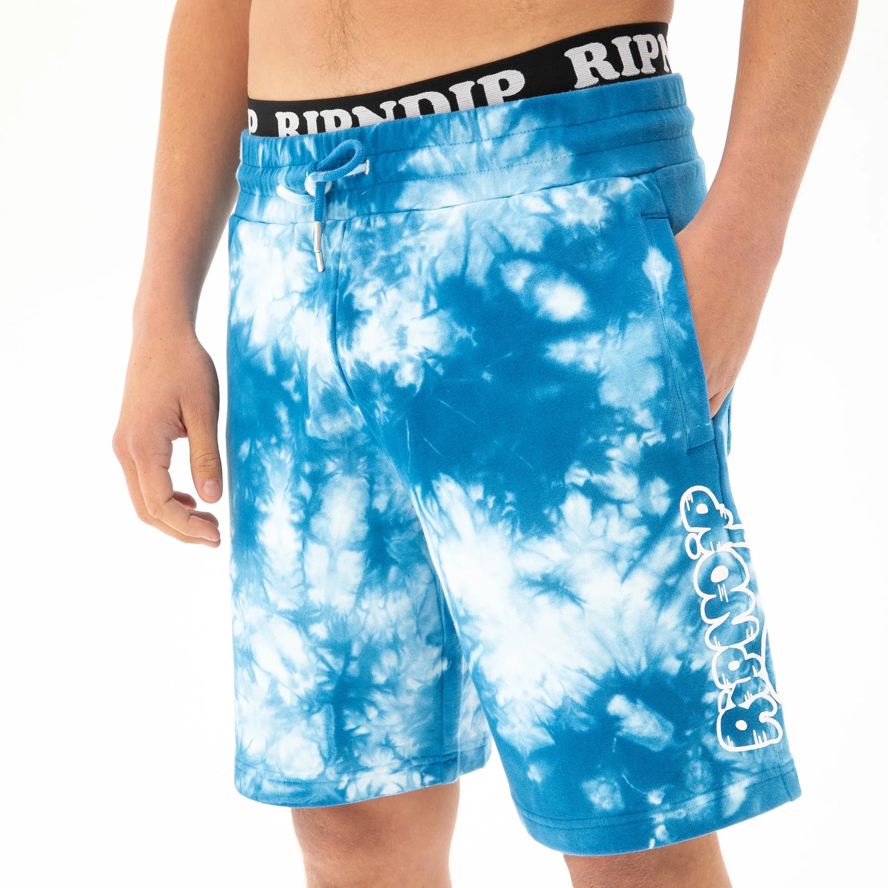 RIPNDIP SWEATSHORTS (BLUE ACID WASH)