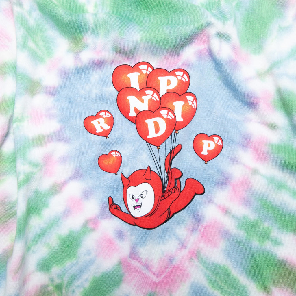 RIPNDIP CUPIDS NIGHTMARE TEE (BLUE/PINK HEART DYE)