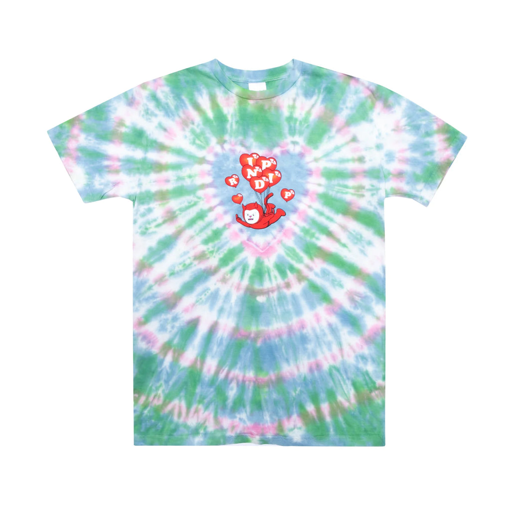 RIPNDIP CUPIDS NIGHTMARE TEE (BLUE/PINK HEART DYE)