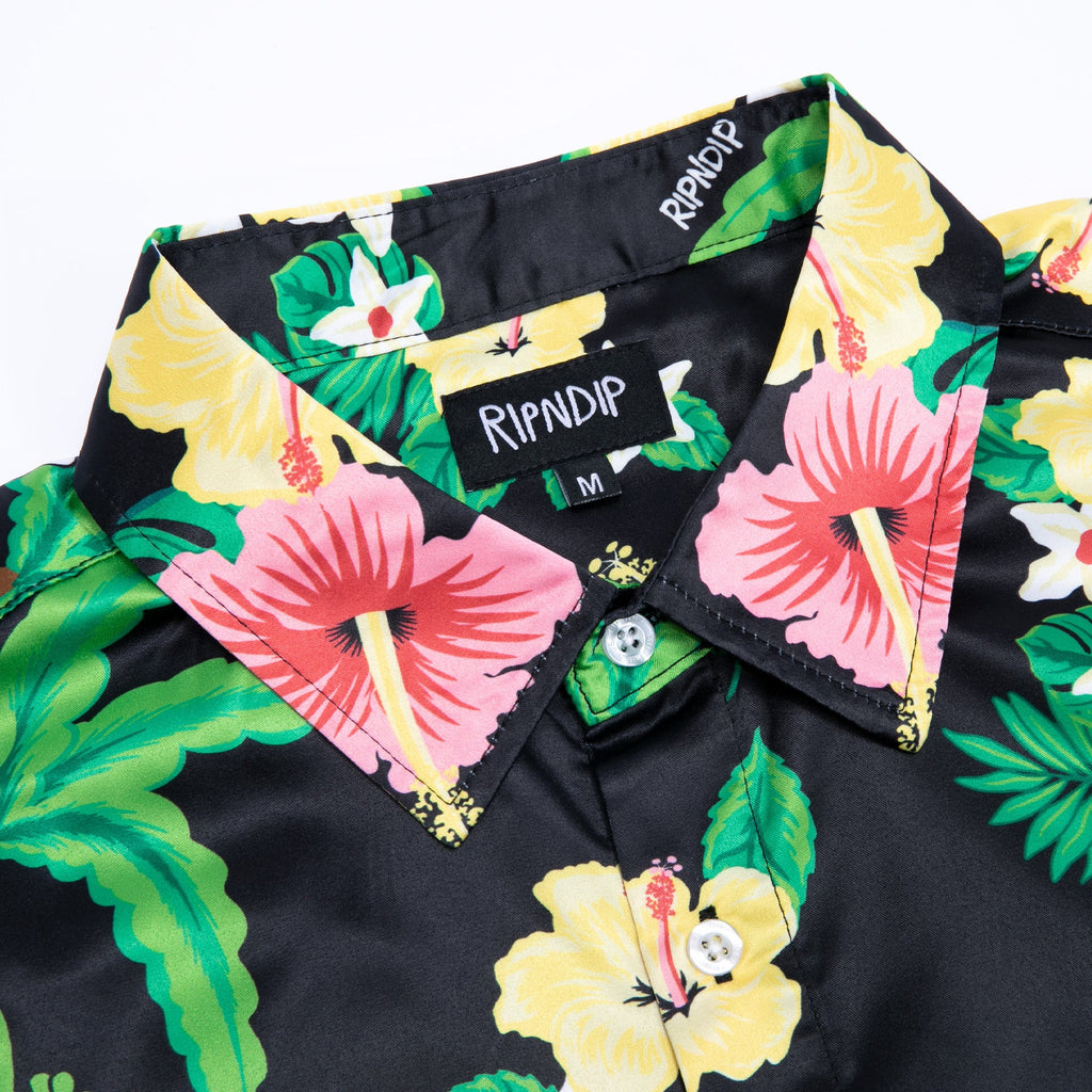 RIPNDIP ALOHA NERM SHORT SLEEVE BUTTON UP (BLACK)