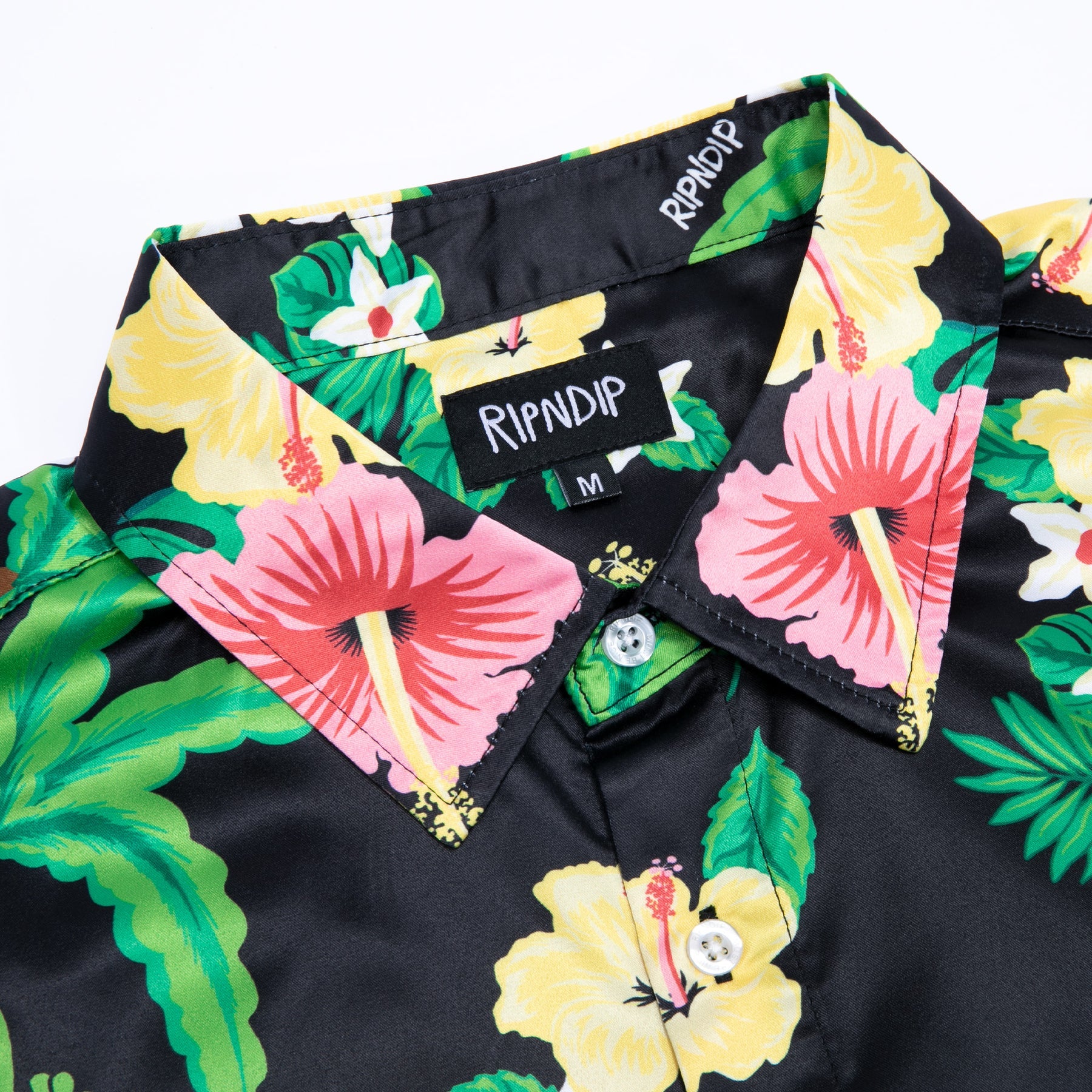 RIPNDIP ALOHA NERM SHORT SLEEVE BUTTON UP (BLACK)