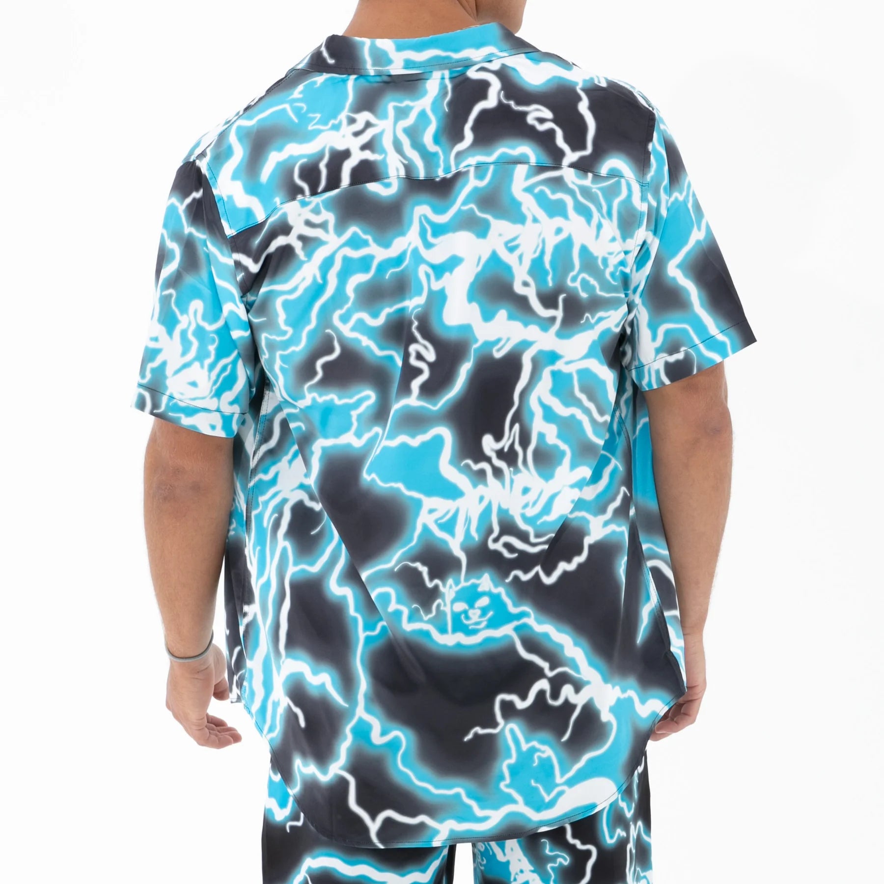 RIPNDIP NIKOLA SHORT SLEEVE BUTTON UP (BLACK/BLUE)