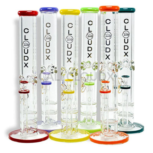 18" DOUBLE HONEY COMB STRAIGHT WATER PIPE BY CALI CLOUDX