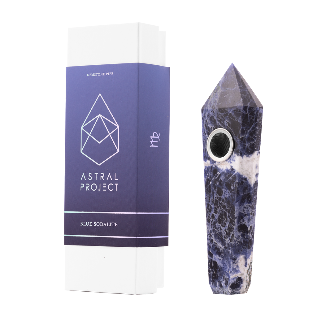 GEMSTONE SPOON PIPE BLUE SODALITE