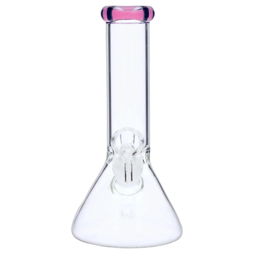 Beaker Bong 8" with Colored Mouthpiece Glass Bong