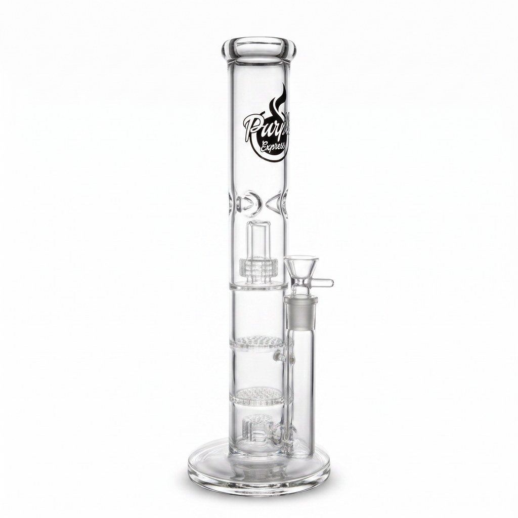 Tubo Recto 14 pulgadas Purple Express - con bowl y percoladores