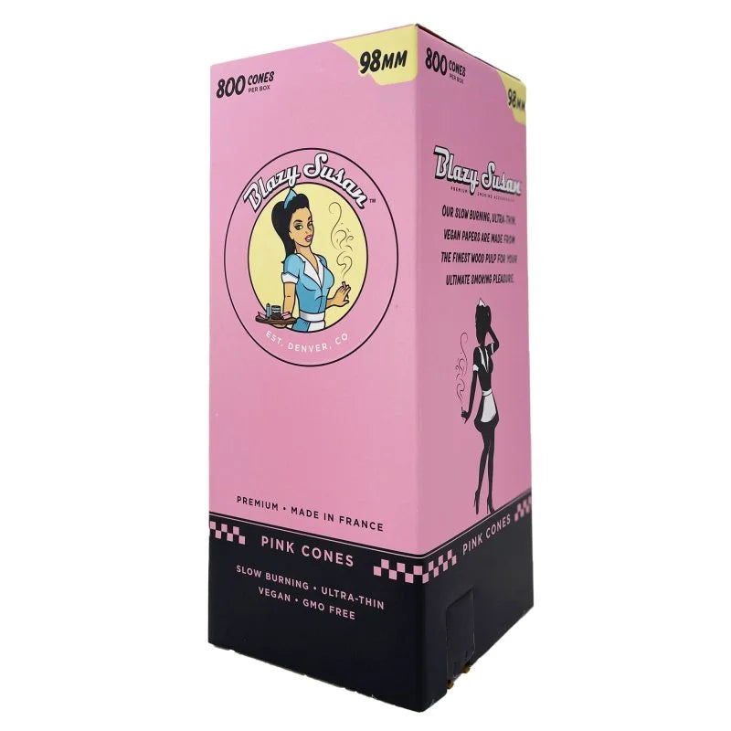 Blazy Susan Pink Pre Rolled Cones | 98mm | 800 Cones